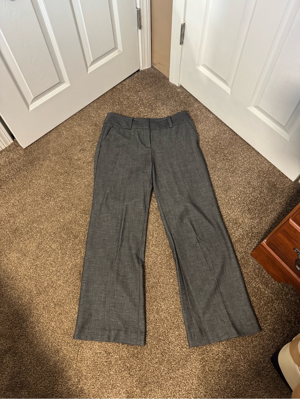 Ann Taylor Wide-Leg Dress Pants in Gray